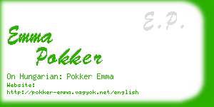 emma pokker business card